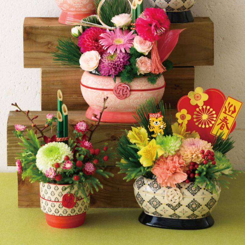 フラワー什器 ハンドメイドプリントフラワーポット-10(2個) ヘッズ