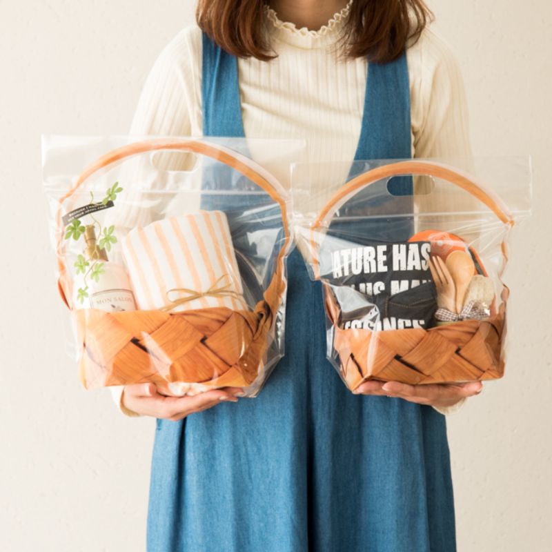 チャック付き袋 フォトプリントジップ付バッグ カゴ-L(30枚) ヘッズ
