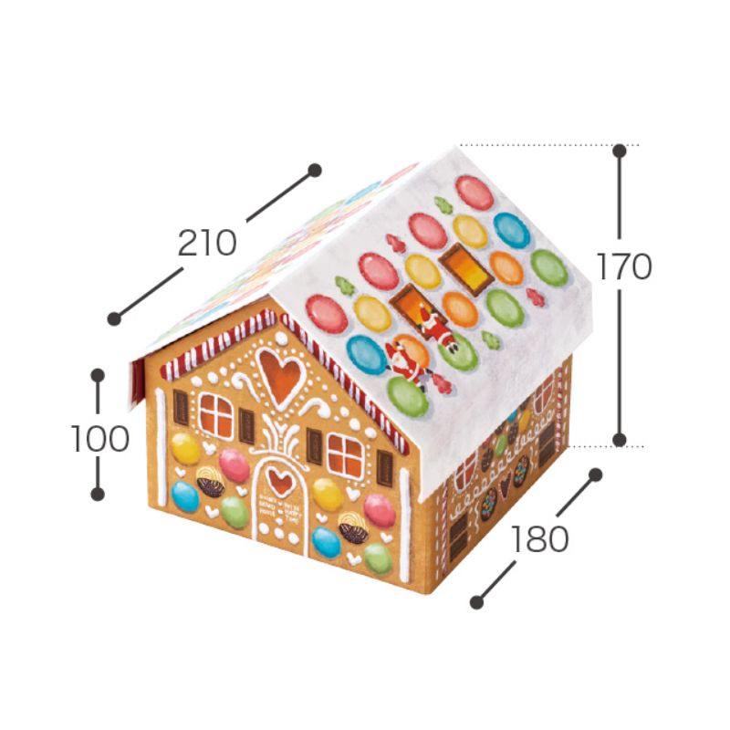 ギフト箱 ヘクセンハウス型折リタタミ貼箱-M(4個) ヘッズ