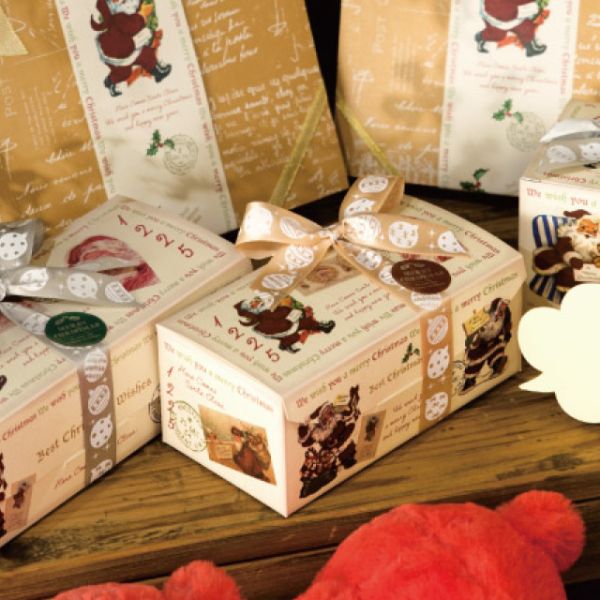 贈答箱 クリスマスアンティークサンタ ギフトBOXワイド型-S(20枚) ヘッズ