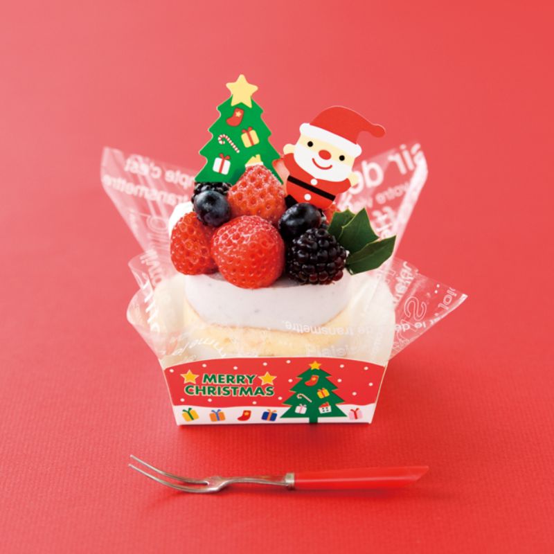 ケーキトレー ミニサンタケーキトレイ-1(100枚) ヘッズ