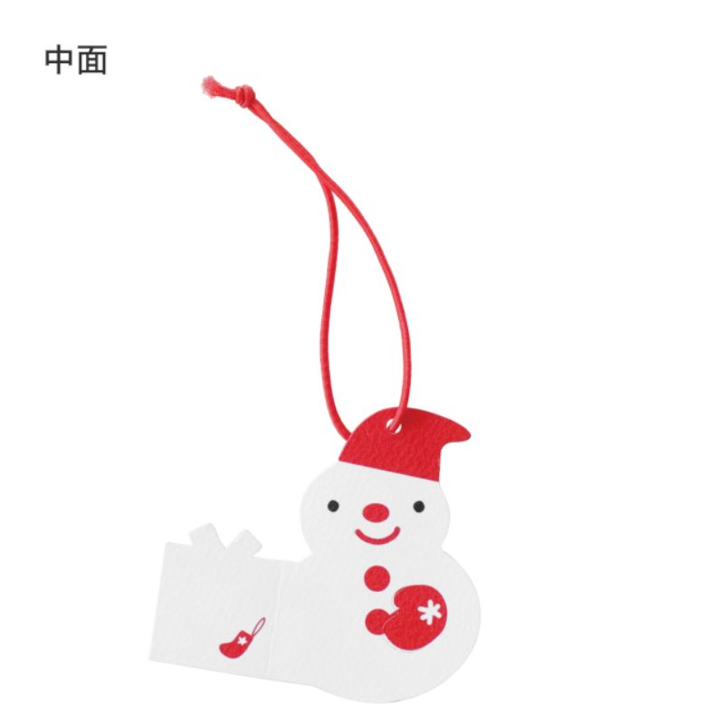 贈答用飾り ミニサンタゴムタッグ-雪ダルマ(20枚) ヘッズ