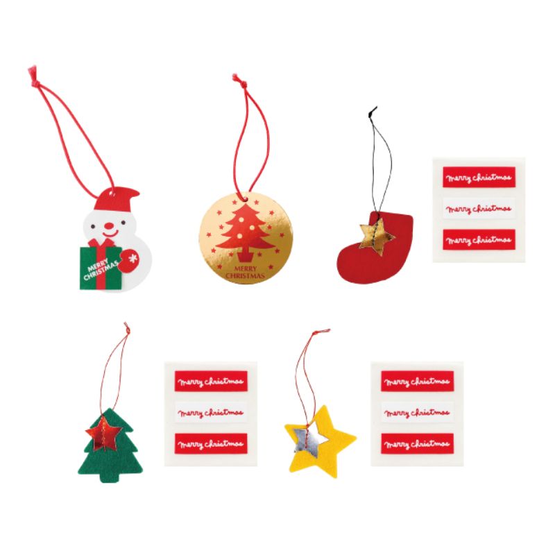 贈答用飾り ミニサンタゴムタッグ-雪ダルマ(20枚) ヘッズ