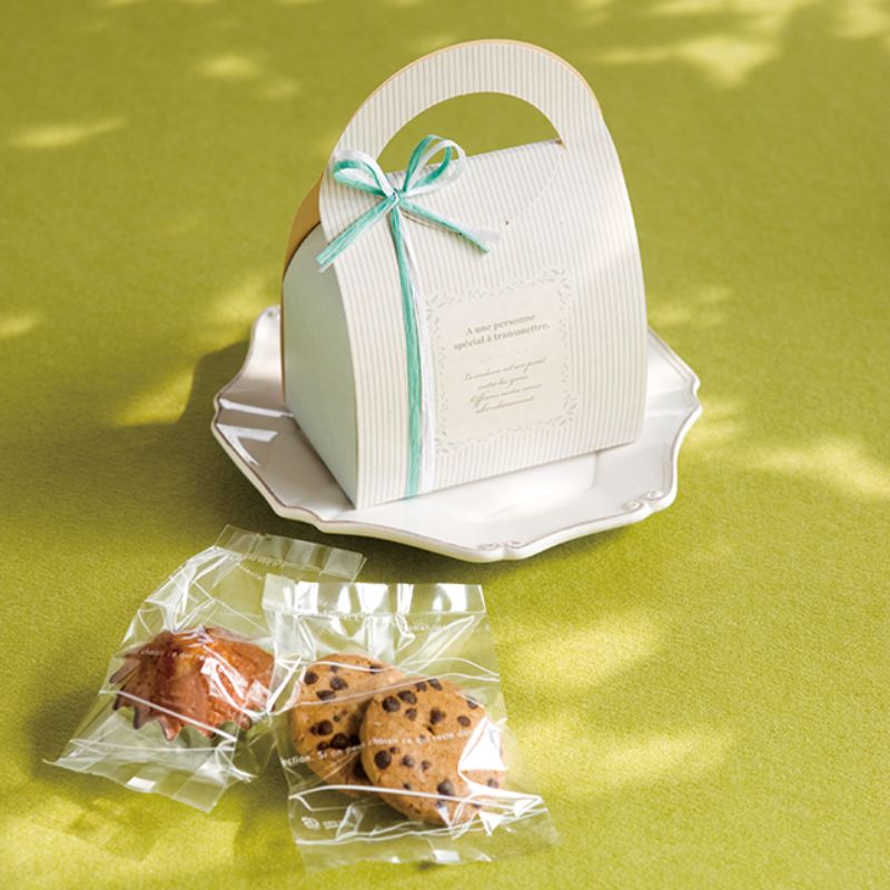 ギフト箱 ミントストライプギフトBOXバッグ型-S(20枚) ヘッズ