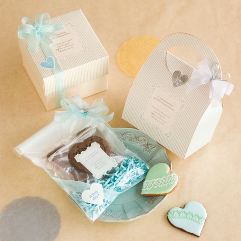 ギフト箱 ミントストライプギフトBOXバッグ型-S(20枚) ヘッズ