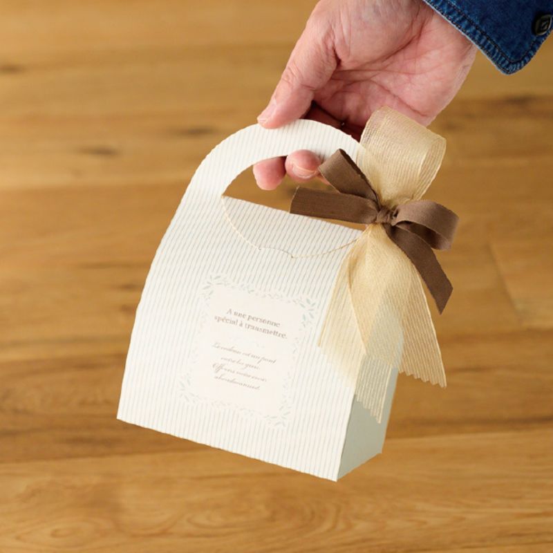 ギフト箱 ミントストライプギフトBOXバッグ型-S(20枚) ヘッズ