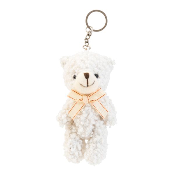 ヘッズ ぬいぐるみ モコモコクマキーリング付マスコット-3 ホワイト(6個)
