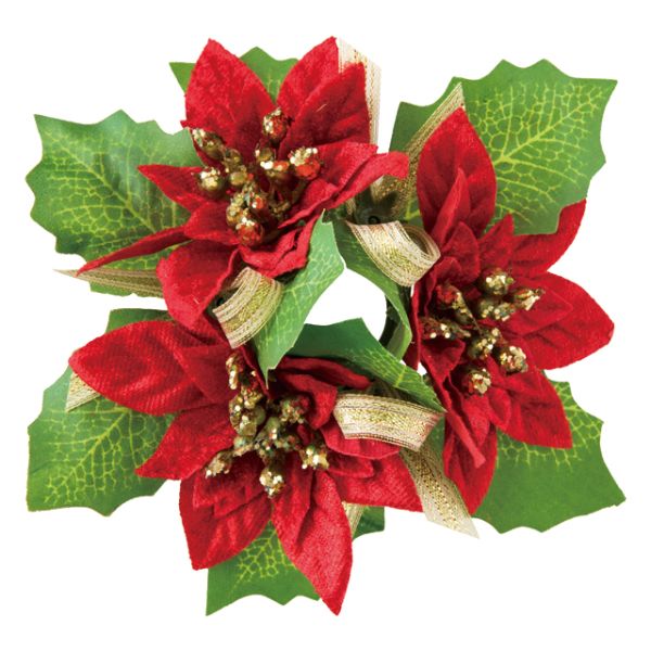 贈答用飾り リングフルリール ポインセチア-1(6個) ヘッズ