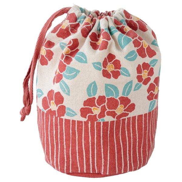 袋 レトロモダン丸底巾着バッグ ツバキ-M(10枚) ヘッズ