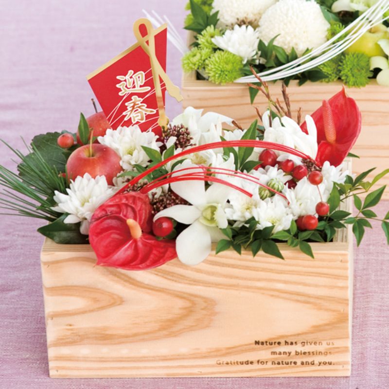 贈答用飾り 迎春フラワーPPピック-2 赤(30枚) ヘッズ