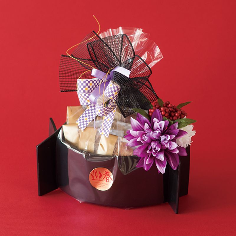 贈答用飾り 迎春フルリール-1 パープルホワイト(6個) ヘッズ