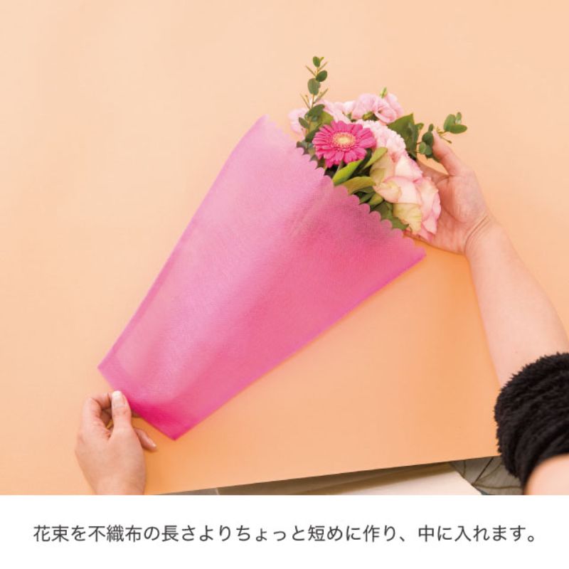 不織布ハンドブーケバッグS-オレンジ(10枚) ヘッズ