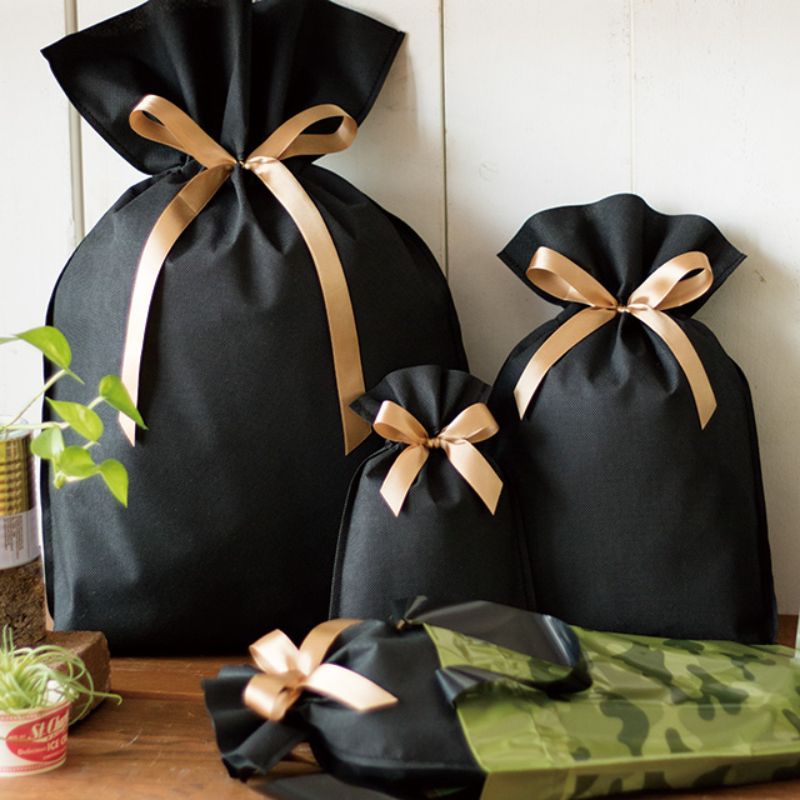 不織布袋 不織布リボン付バッグエンジ-M(10枚) ヘッズ