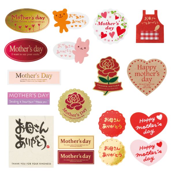 母の日シール-7 ハートフル(60枚) ヘッズ