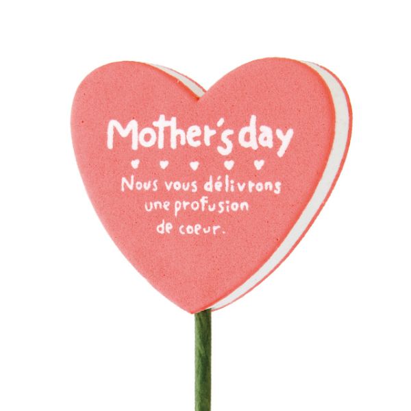 贈答用飾り 母ノ日フラワーピック-21 ハート(30本) ヘッズ