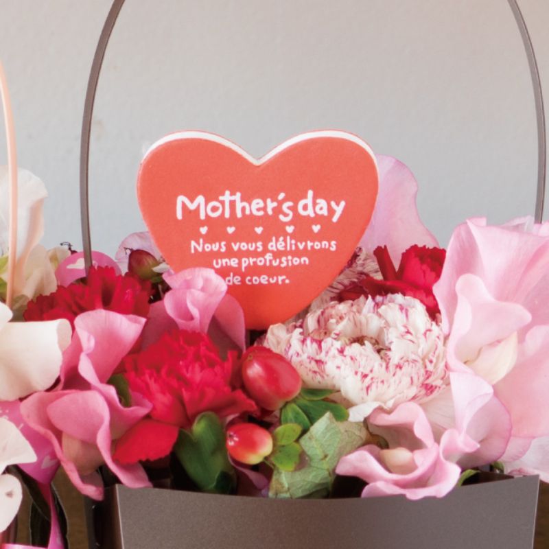 贈答用飾り 母ノ日フラワーピック-21 ハート(30本) ヘッズ