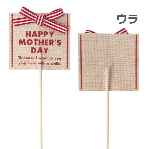 贈答用飾り 母ノ日フラワーピック-59 ボーダーリボン(10本) ヘッズ