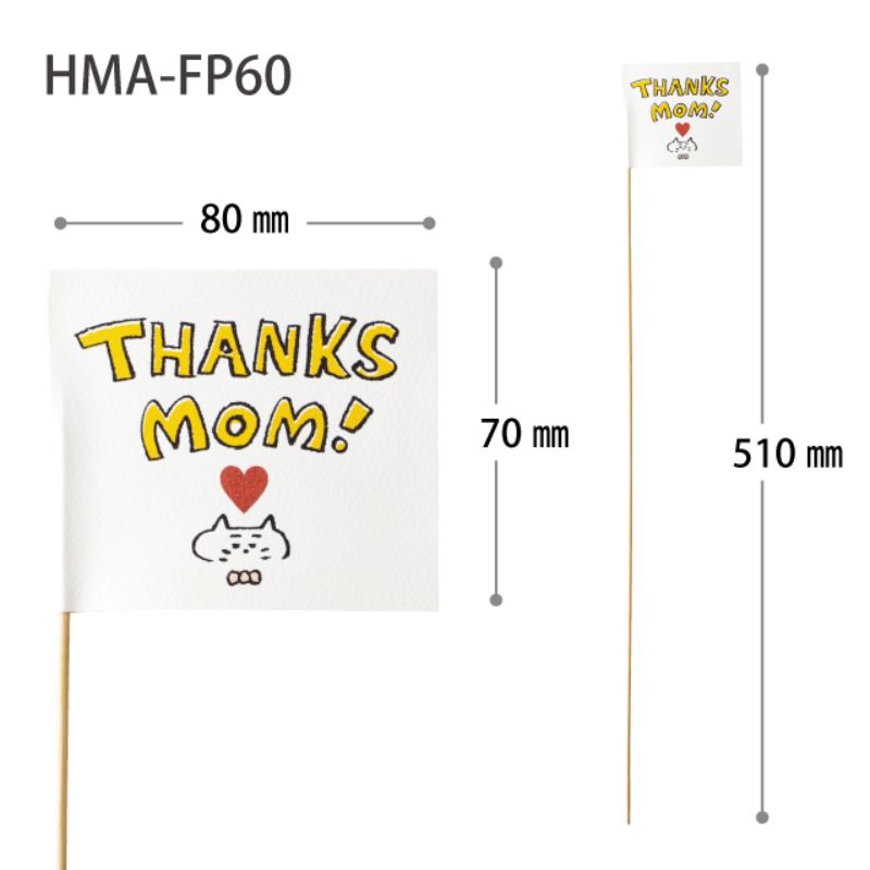 贈答用飾り 母ノ日フラワーピック-60 キャット(10本) ヘッズ