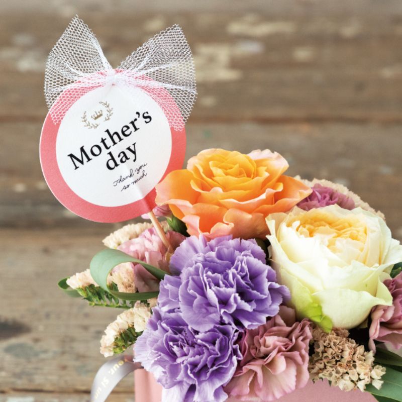 贈答用飾り 母ノ日フラワーピック-64 メッシュリボン(10本) ヘッズ