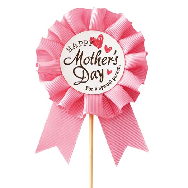 贈答用飾り 母ノ日フラワーピック-65 ロゼット(10本) ヘッズ