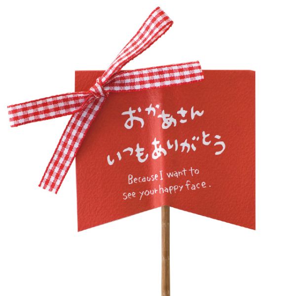 贈答用飾り 母ノ日フラワーピック-7 チェックリボン(20本) ヘッズ