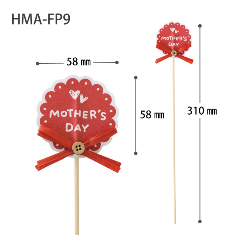 贈答用飾り 母ノ日フラワーピック-9 ビスケット(30本) ヘッズ