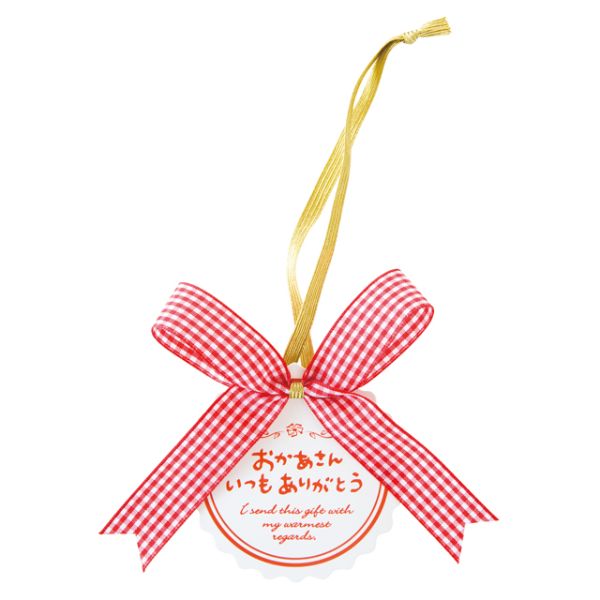 贈答用飾り 母ノ日ワンタッチタッグ付ゴムリボン-1 レッド(20個) ヘッズ