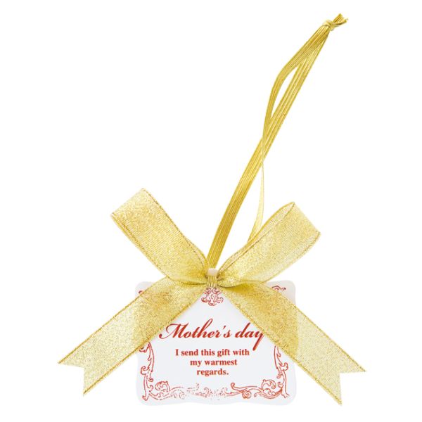 贈答用飾り 母ノ日ワンタッチタッグ付ゴムリボン-4 金(20個) ヘッズ