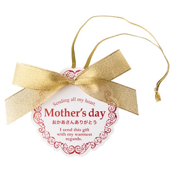 贈答用飾り 母ノ日ワンタッチタッグ付ゴムリボン-5 金L(20個) ヘッズ