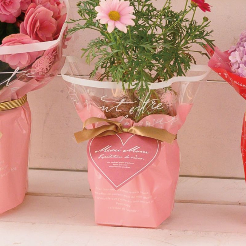 贈答用飾り 母ノ日ワンタッチタッグ付ゴムリボン-6(20個) ヘッズ