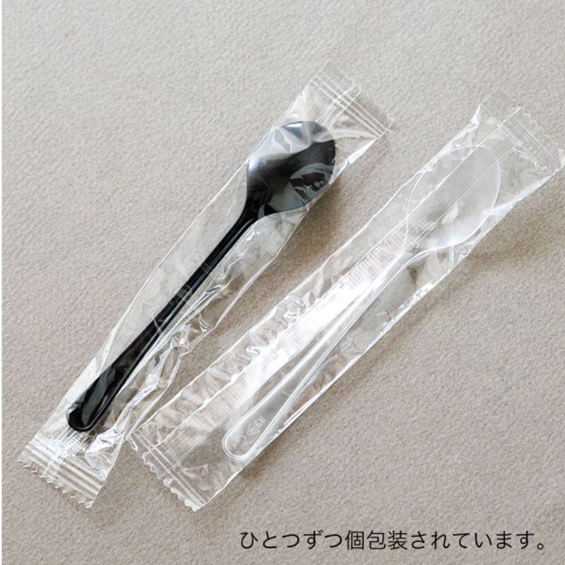 使い捨てスプーン 無地スプーン-2 ブラック(100本) ヘッズ