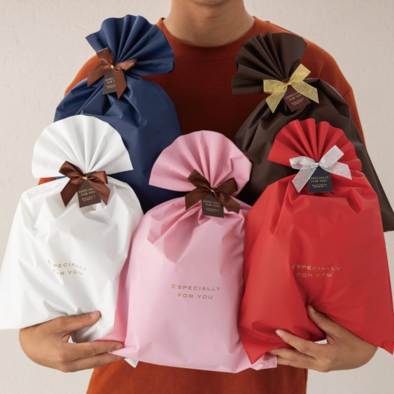 ラッピング用品 梨地バッグピンク-LM(30枚) ヘッズ