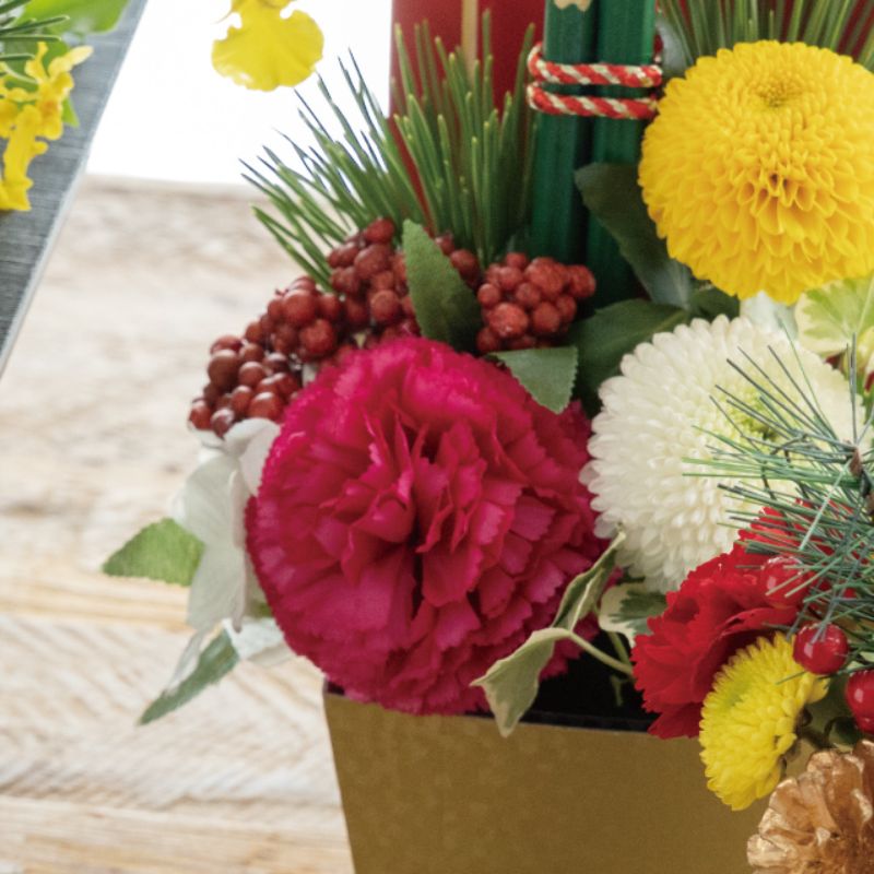 贈答用飾り 和風フルリール ピンクマム(6個) ヘッズ