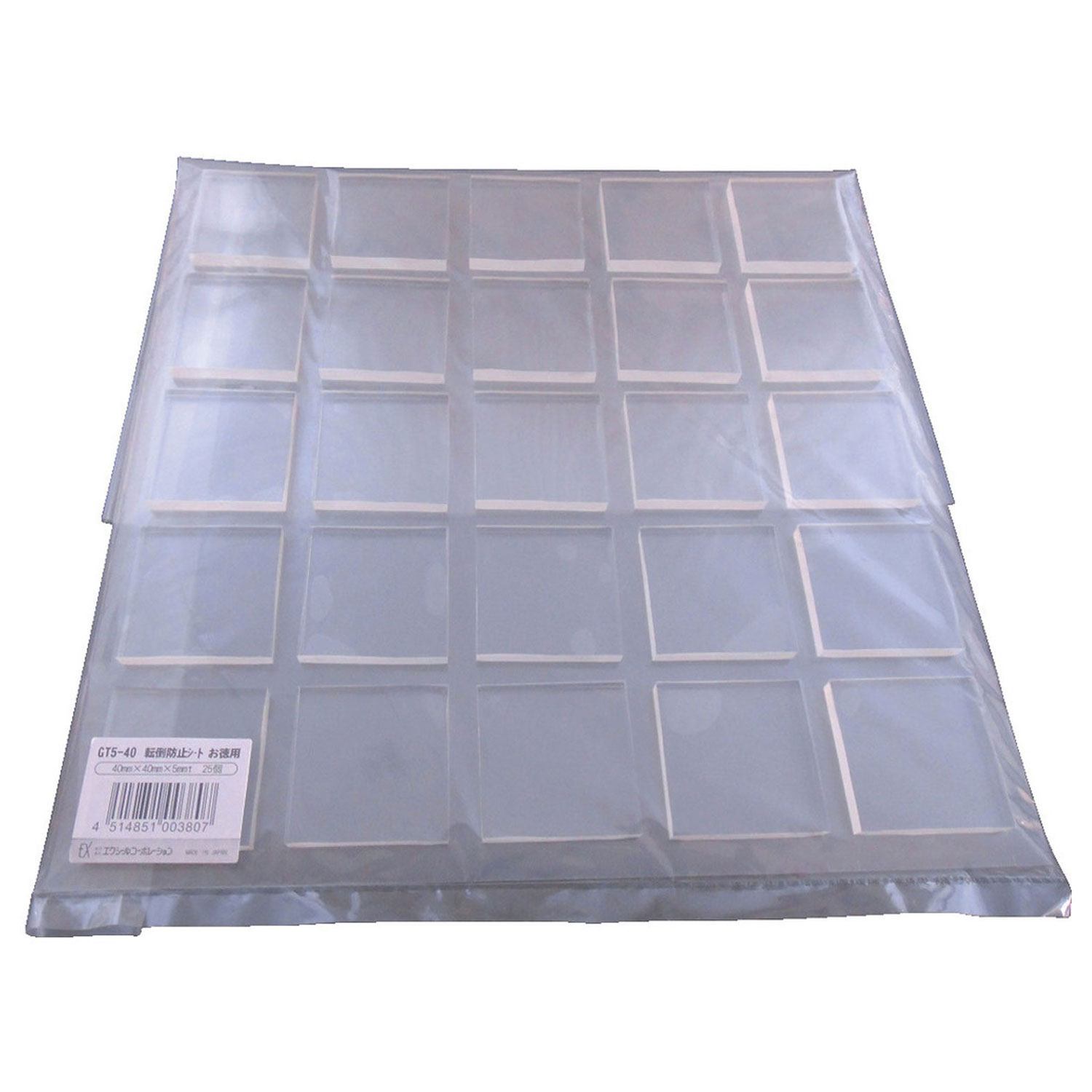 エクシール 耐震ゲル 転倒防止シート お徳用 径40×40×5mm(角型) GT5-40 1パック(25個) GT2-40 耐震ゲル 転倒防止シート 角型 1袋(25枚) エクシール 通販