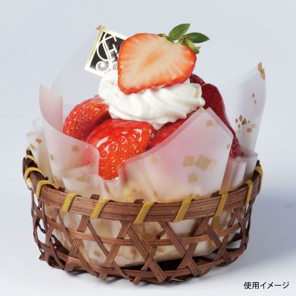 ケーキトレー 竹丸 茶 石渡