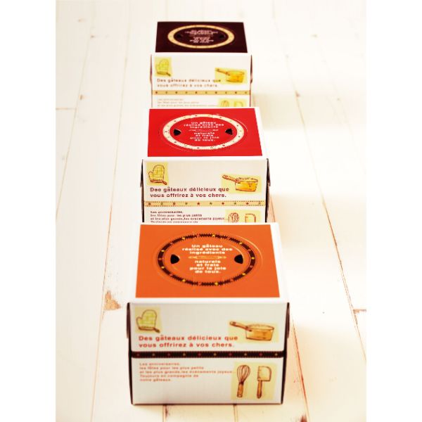 ケーキ箱 デコレーション箱 おいしいケーキ箱 茶色 130H 5号 石渡