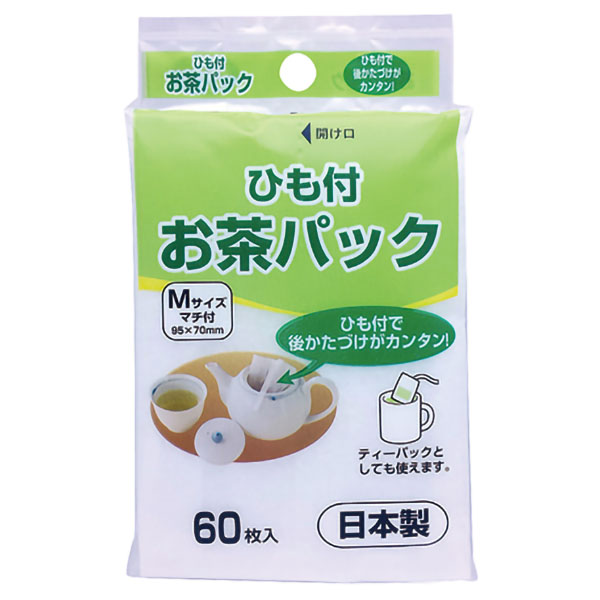 お茶用品 ひも付お茶パックM 60枚入 アートナップ