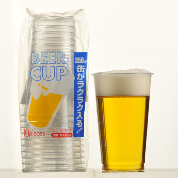プラコップ WB PETビールカップ420ml 10個入 アートナップ