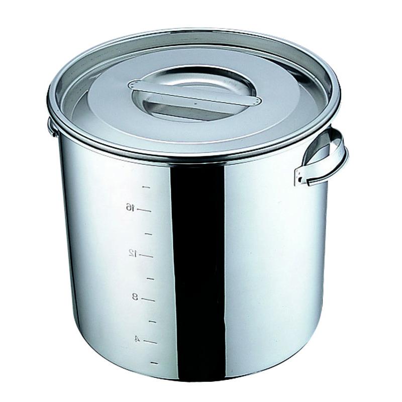 UK 18-8 丸 深型キッチンポット 24cm(11.0L) 手付 三宝産業