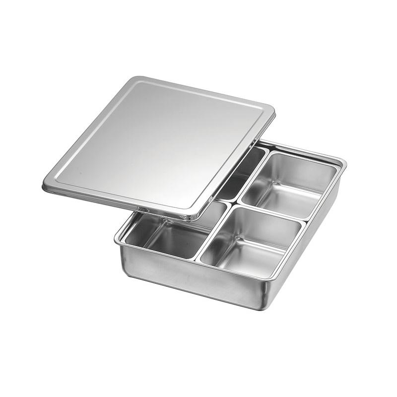調味料入れ KO 18-8調味料入バット田型4ッ組(舟形中子付)