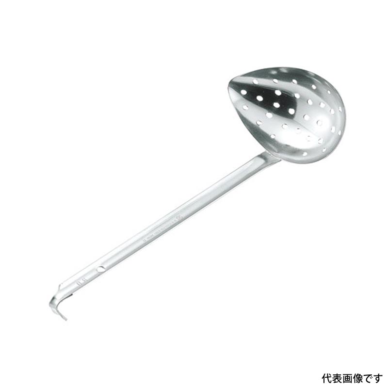 調理道具 18-8IKD抗菌 横口レードル 穴明 70cc