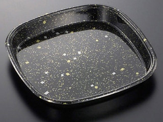寿司桶 HS 角桶 40 黒金箔-BK 身 中央化学
