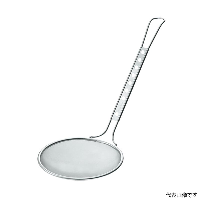 揚げ物用品 18-8スリースノー丸カス揚(フラットハンドル)細目12cm
