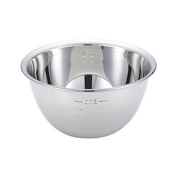 調理用品 F18-8 深型ミキシングボール 15cm(目盛付) 藤井器物製作所
