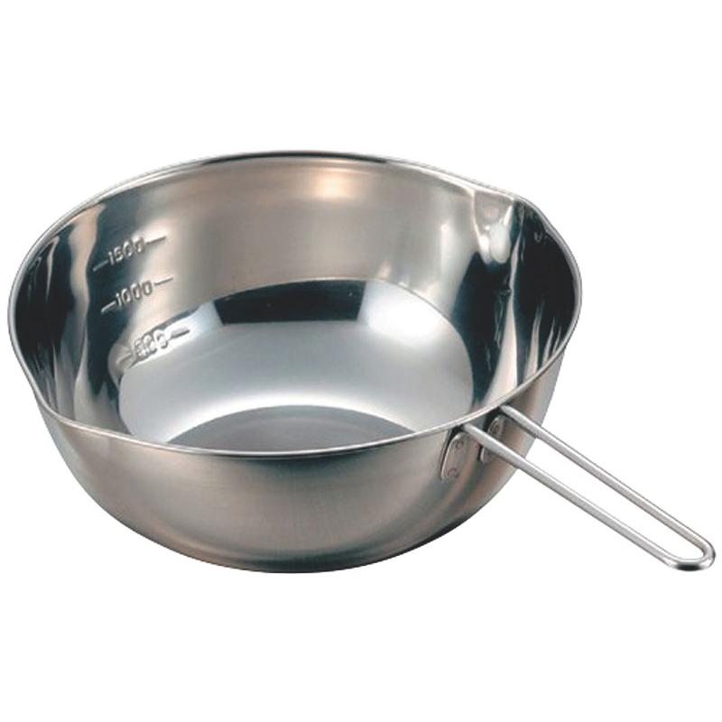 調理用品 18-8共柄目盛付両口ボール 15cm アイデアセキカワ