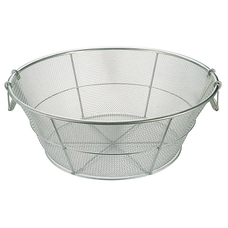 調理用品 18-8底平揚げザル 細目 60cm
