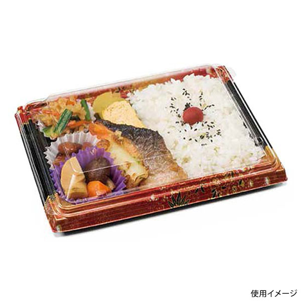 弁当容器 バイオ晴箱膳 10-1B K-ふくいん赤 リスパック