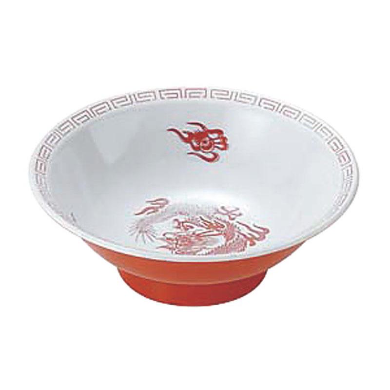 メラミン食器 瑞祥 CA-10 中華丼(竜模様) 白/赤 エンテック