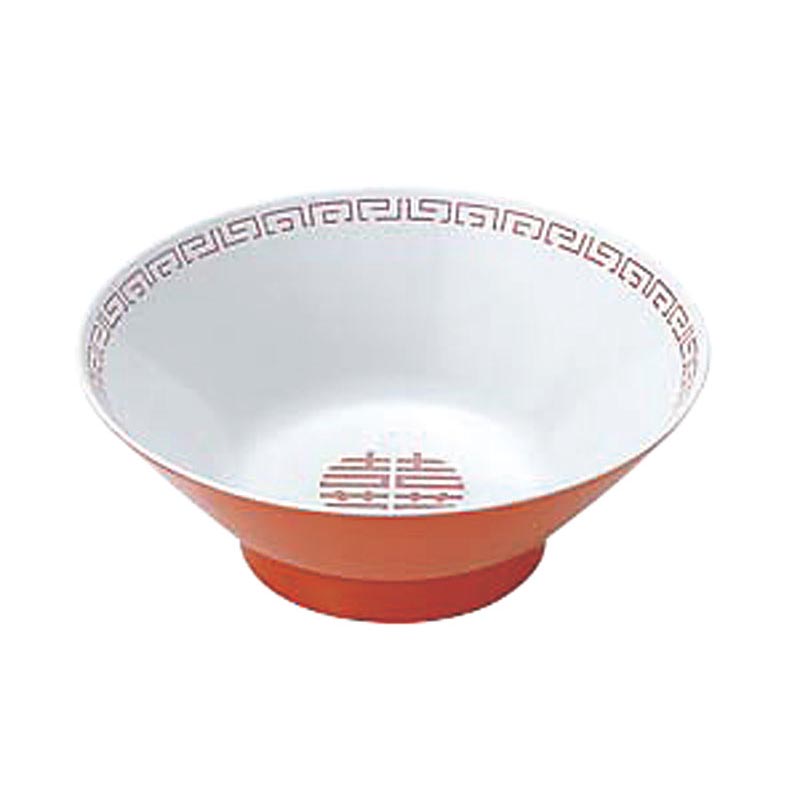 メラミン食器 瑞祥 CA-12 中華丼(新形) 白/赤 エンテック