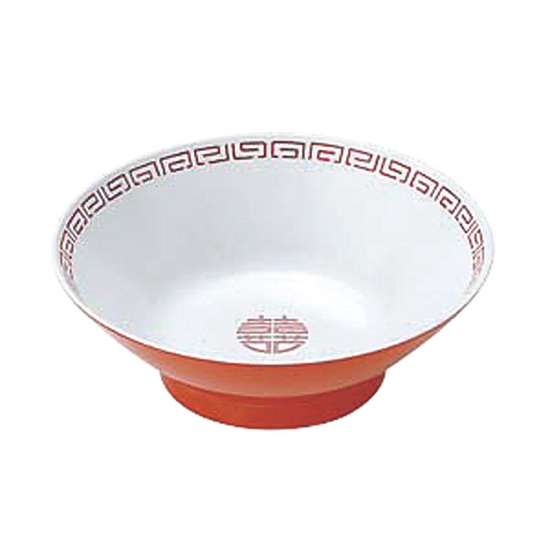 メラミン食器 瑞祥 CA-13 中華丼(小) 白/赤 エンテック